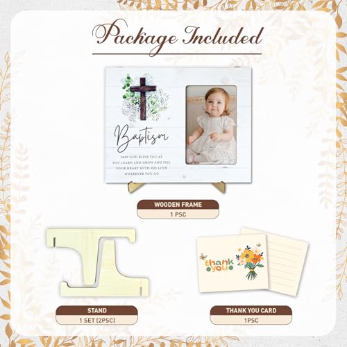 Baptism Picture Frame - 4 x 6 Inch Photo - First Communion Gifts - First