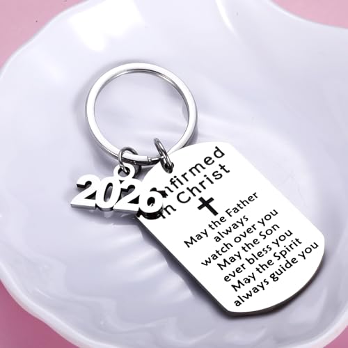 XPENMULBOJA Confirmation Gifts for Teen Girls Boys 2026 Christian Keychain for Kids Godson Goddaughter Catholic Confirmation Religious Bulk Gifts