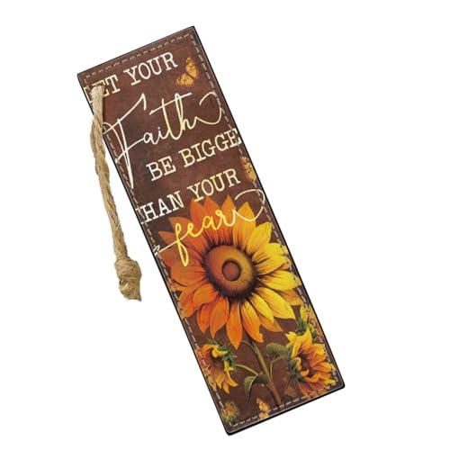 Bookmark 2 PCS Leather Bookmarks for Women, Men, Book Lovers, Autumn Sunflowers Page Markers for Students Teachers - color: Autumn Sunflowers