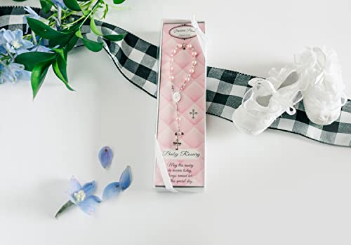 Precious Pieces Baby First Rosary .925 Silver or 14K Gold-Plated - color: Pink-SILVER