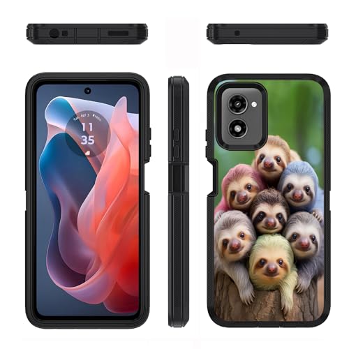 Designed for Moto G Power 5G 2024 Case, Military Grade Heavy Duty 3-Layer Shockproof Full-Body Protective Cover for Motorola Moto G Power 5G 2024, Cute Sloths - color: Cute Sloths