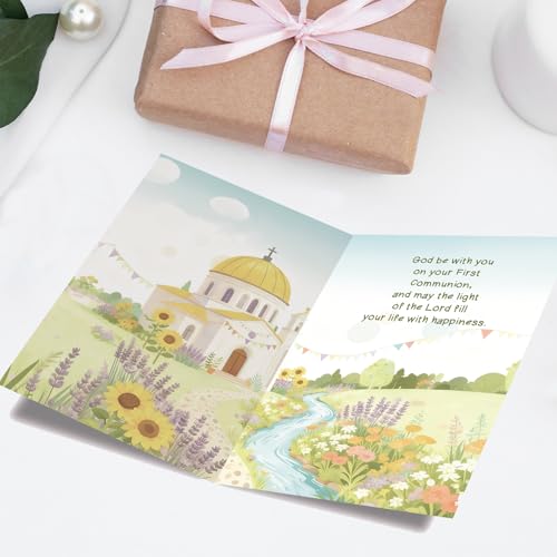 First Communion Card, Holy Communion Gift For Girls Boys - style: AM-441