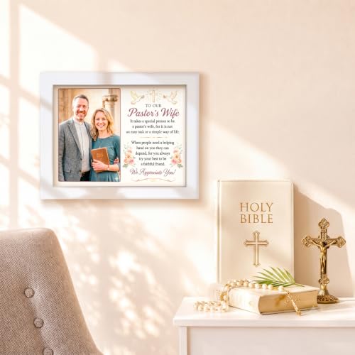 Pastor's Wife Appreciation Light Up Frame, Thank You Religious LED Picture Frame, Christian Birthday Keepsake for Pastor Appreciation Day, 10x9 Inch Tabletop Display. - color: Pastor's Wife