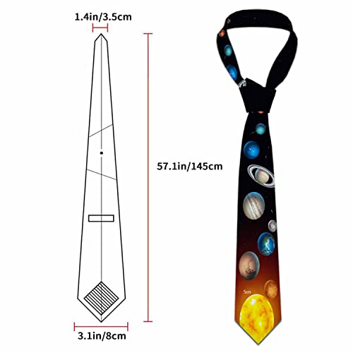 Love Red Heart Men's Tie Romantic Valentines Day Men's Necktie Ties for Mens Daily Wedding Party Business - color: Solar System