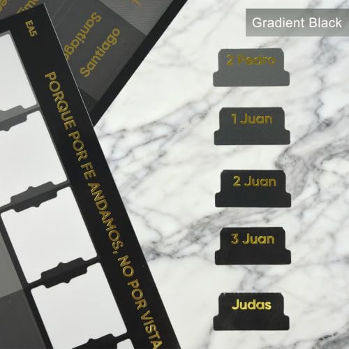 Vorscrin-Laminated Bible Tabs for Women and Men, Gold Foil Lettering Design, Reposition and Large Print Stickers, Bible Study Supplies, 75 Chapters Labels for Easy Navigation (Spanish Black) - color: Spanish Black