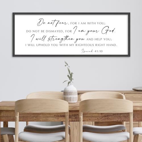 YWMZYKJGS Do Not Fear Wall Decor Isaiah 41:10 Sign 32"×12" Black - color: Do Not Fear Wall Decor (Black), size: 32"L x 12"W