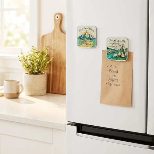 4 Pcs Christian Magnets for Refrigerator - Acrylic Scripture Fridge Magnets with Gift Packaging - Bible Verse Decor, Inspirational Scripture Gifts, Religious Decor for Kitchen Fridge, Locker - color: Story