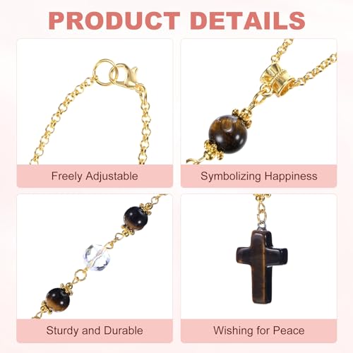 M METERXITY 1-Pcs Crystal Cross Car Mirror Hanging, Rearview Mirror Pendant - color: Brown