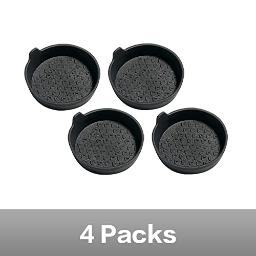 4 Pack Silicone Car Cup Holder Coasters, Universal Removable Vehicle Cup Holder Coasters for Most Cars, Trucks (Black) - color: Black