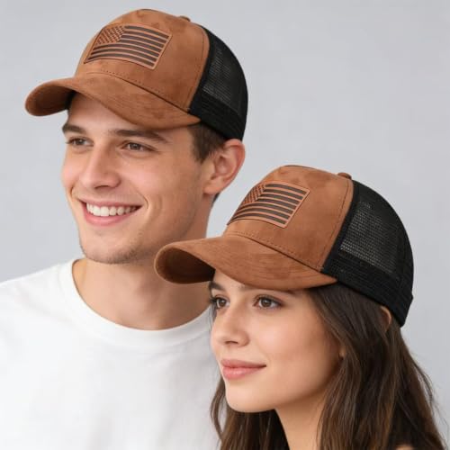 Black Baseball Cap Snapback hat for Men Flat Bill Hats for Men Fitted Hats for Men Adjustable Snap Pack Hip Hop Mens Hat - color: Leather Flag