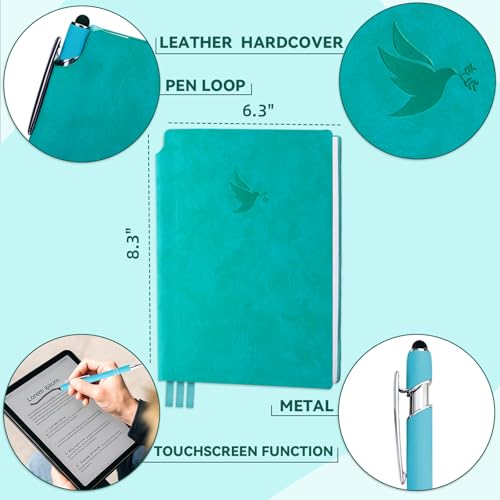 XKDOUS Leather 8.6" Bible Study Journal, Bible Notebook for Women, Blue - color: Sapphire