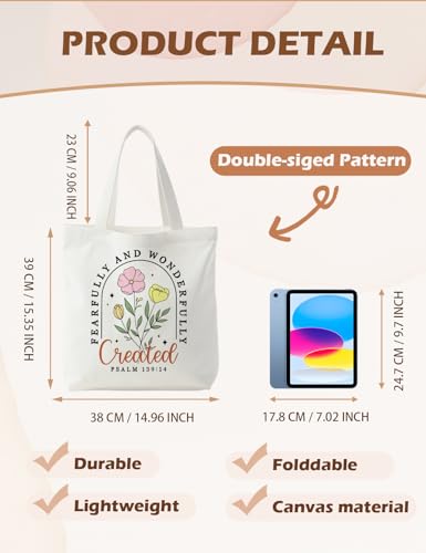 Bible Bags for Women, Christian Tote Bag, Gifts for Christian Women - color: Floral