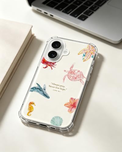 Summer Bible Verse Phone Case Compatible with iPhone 17, Tropical Christian Phone Cover for iPhone 17 - color: Tropical Christian