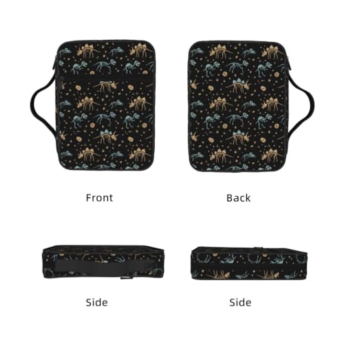 Dinosaur Skeletons Bible Cover Case with Handle and Zippered Pocket - color: Dinosaur Skeletons