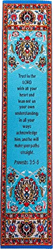 Trust in the Lord with All Your Heart, Themed Assortment of 4 Woven Fabric Bible Verse Bookmarks, Silky Soft & Flexible Religious Bookmarkers for Novels Books & Bibles, Woven Design, Memory Verse Gift - color: Trust in the Lord With All Your Heart