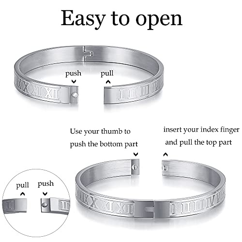 WFYOU Stainless Steel Bracelets for Men Gold Cuff Bracelet Birthday Gifts - color: Gold Silver 2