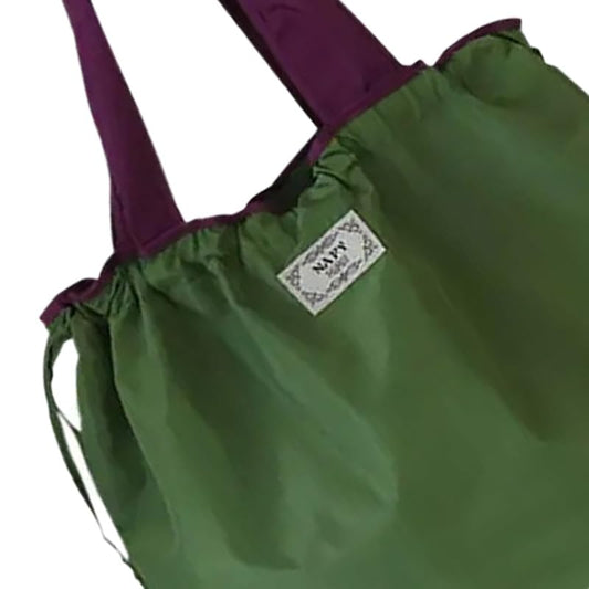 Casual Large Foldable Shopping Bag, Reusable Grocery Bags, Waterproof Portable Lightweight Tote Bag for Daily Use - color: Green Drawstring Tote, style: Modern