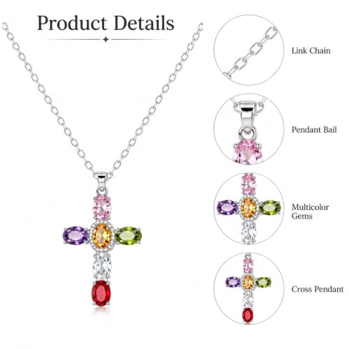 Colorful Crystal Rainbow Symbol Pendant Alloy Clavicle Necklace - color: Silver