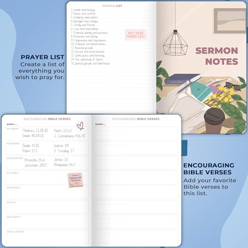 Clever Fox Bible Study Journal, Guide, Supplies for Women A5 Mystic Blue - color: Mystic Blue, size: A5 (5.8'' x 8.3'')