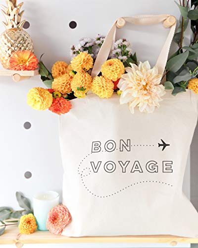 The Cotton & Canvas Co. Beach, Grocery, Farmers Market, Shopping and Travel Reusable Shoulder Tote and Handbag … - style: Bon Voyage