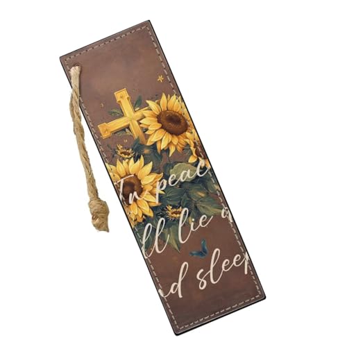 Autumn Cross Sunflower Bookmarks for Book Lovers Bookmark Turtle 2 PCS Leather Bookmarks for Women, Men, Book Lovers, Page Markers for Students Teachers Reading - color: Autumn Cross Sunflower