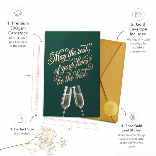 Elegant Sentimental Wedding Bridal Shower Engagement Card Gift - color: QY-147