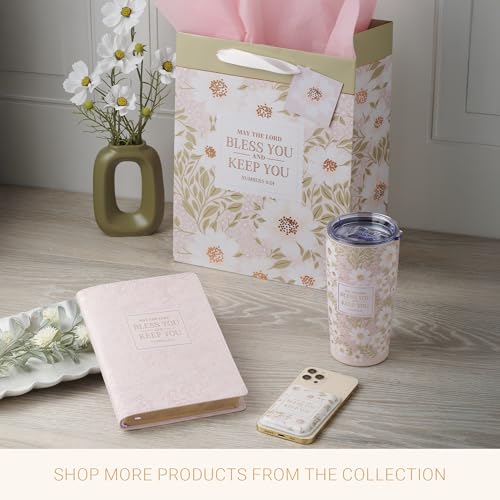 Christian Art Gifts Numbers 6:24 Pink Floral Stainless Steel Travel Tumbler - color: Lord Bless You/Pink & White Floral