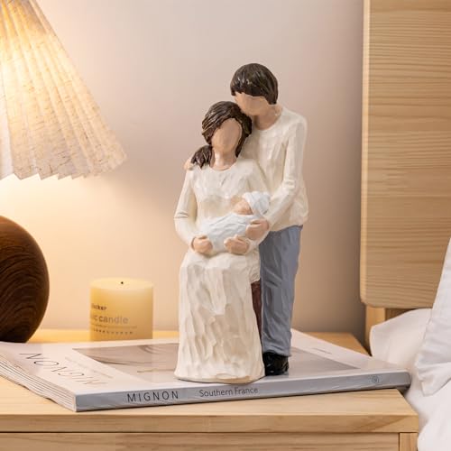 New Parents and Baby Figurines, Gifts for New Mom and Dad - style: Family of 3