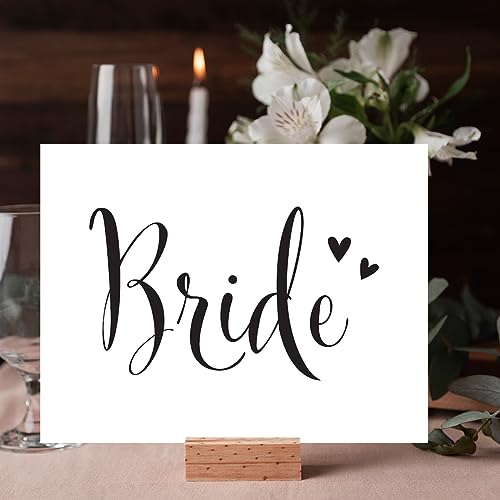 Andaz Press Wedding Party Signs, Formal Black and White, 8.5-inch x 11-inch, Bride, 1-Pack - color: Bride