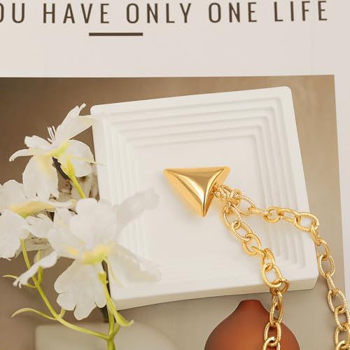 SOFYBJA Saint Benedict Necklace Drop 18K Gold Toggle Medallion Coin Cross Pendant Necklaces Religious Jewelry Catholic Gift for Women - color: triangle