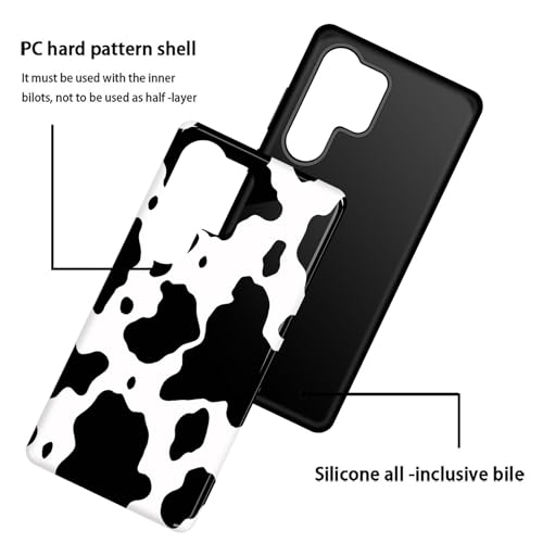 for Galaxy S26 Ultra Case, Heavy Duty Shockproof Protection Soft Silicone Rubber+Hard Plastic Hybrid Protective Case for Samsung Galaxy S26 Ultra 6.9" 2026,Cow Print - color: Cow Print, size: for Galaxy S26 Ultra