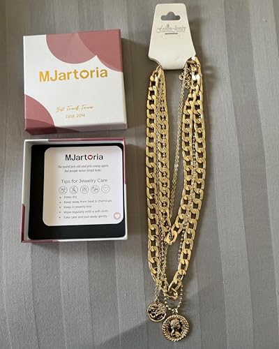 MJartoria Layered Necklaces for Women Trendy Retro Coin Pendant - color: Golden, style: A-Retro Coin-5 in 1 Layered