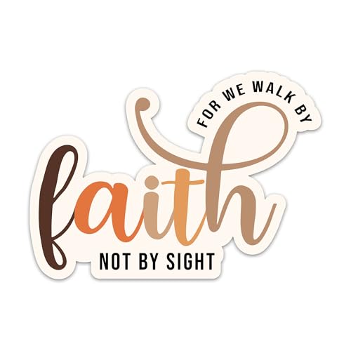 3PCs Walk By Faith Not By Sight Sticker Inspirational Faith Christian Sticker Scripture Religious Bible Verse Waterproof Vinyl Stickers Jesus Decals for Laptop Water Bottle Journal Phone 3x2.1 Inches
