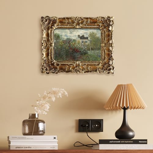 FOLKOR Vintage Canvas Wall Art for Living Room, Garden Flower Picture Print for Bedroom Decoration, Antique Gold Paintings Posters for Home Office Birthday Christmas Gift, 4x6 - color: The Artist's Garden, size: 4x6"