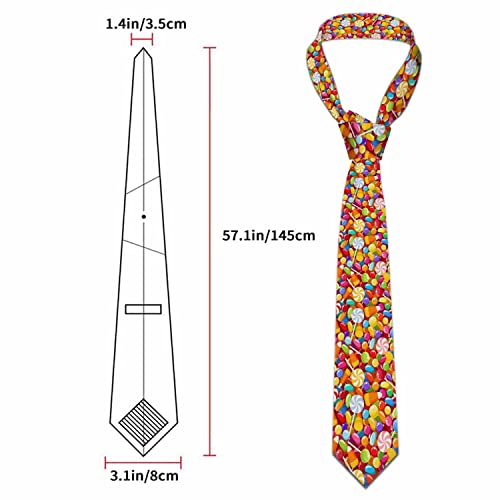 Black Dots Men's Neckties Retro Classic Circle Geometry Men's Tie for Mens Teens Business Work Casual Wedding Party - color: Fun Candy