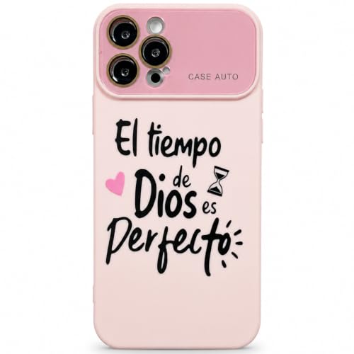 for iPhone 17 Pro Max Case God's Timing is Perfect Spanish Bible Verse Phone Case, Full Camera Lens Protection, Shockproof Drop Resistant Durable Cover (Pink, iPhone 12 Pro) - color: pink, size: iPhone 12 Pro