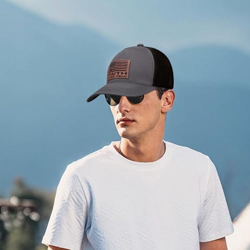 Christian Hats for Men Women, Faith Over Fear Hat - color: Faith Gray