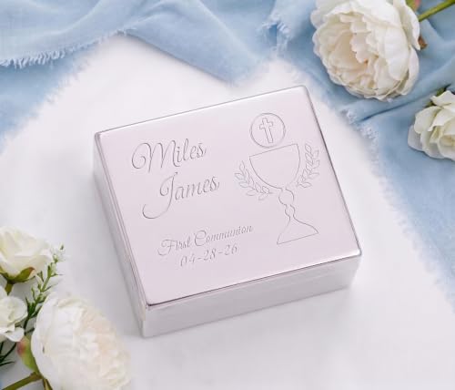 Cherished Moments Personalized First Communion Rosary Box with Chalice - color: Rectangle Chalice