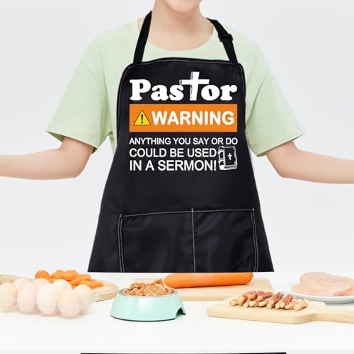 CMNIM Pastor Apron Pastor Appreciation Gifts Christian Aprons Minister Gift Retirement Gift for Pastor Wife Kitchen Aprons