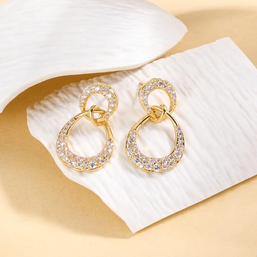 18K Gold Plated Hoop Earrings for Women, NICKEL-FREE & HYPOALLERGENIC, Timeless Jewelry Gift - color: gold