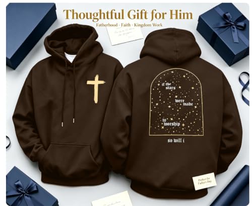 Christian Hoodie for Men Bible Verse Sweatshirt Faith Cross Hoodie - color: Brown01, size: X-Large