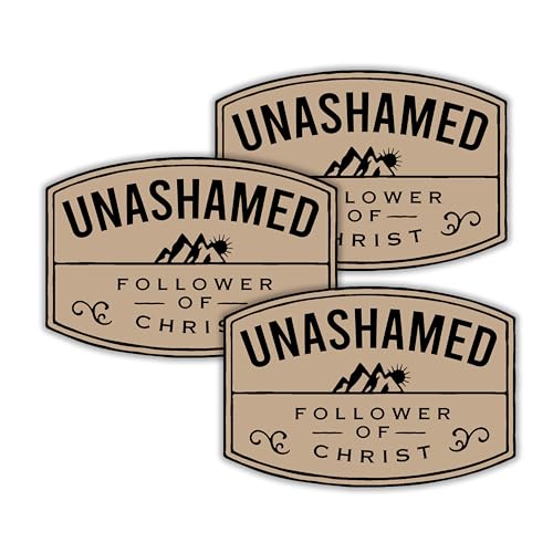 314PI (3pcs) Unashamed Follower of Christ Sticker, Christian Scripture Stickers, Water Assistant Bible Verse Stickers, Faith Decal for Water Bottle Laptop, Gift for Christian, God Sticker (Size 3") - size: Size 3"
