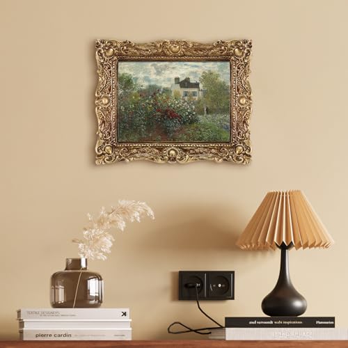 FOLKOR Vintage Canvas Wall Art for Living Room, Garden Flower Picture Print for Bedroom Decoration, Antique Gold Paintings Posters for Home Office Birthday Christmas Gift, 5x7 - color: The Artist's Garden, size: 5x7"