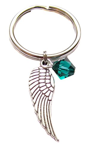 Archangel Raphael Angel Wing Charm Green Crystal Keychain, Bag Charm, Guardian Angel Gift, Graduation Gift, 2023 Christmas gift