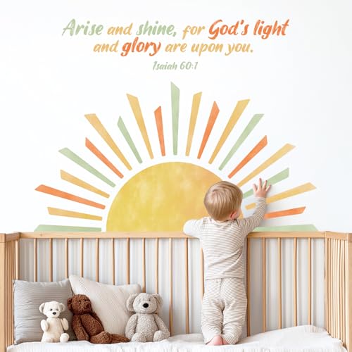 DECOWALL Boho Sun Bible Verse Wall Stickers Decals - Isaiah 60:1 (SG2-2523)