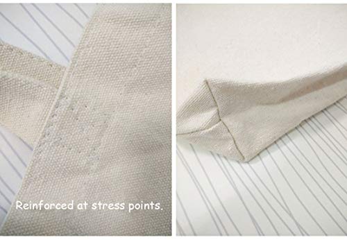 VPAL Large Canvas Tote Bag with Zipper, 19 x15 inch 12oz Natural Cotton Heavy DIY Tote for Crafting, Ironing and Embroidering, Reusable Grocery Shopping Bag (1 Pack) - color: 1 Pack