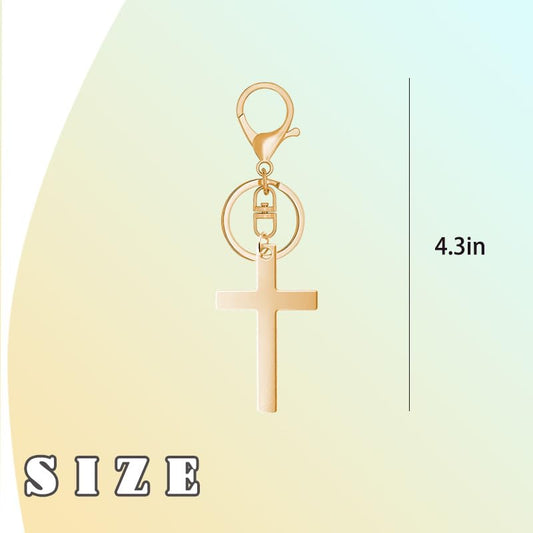 YALLNASL Cross Purse Charm for Handbag Purse Cross Keychain Accessories for Women Men Religious Christian Birthday Gift Ideas - color: Gold