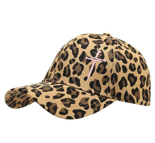 Quanhaigou Baseball Cap Dad Hat Adjustable Fashion Hats for Men Women Polo Trucker Unisex Style Headwear - color: Cross Leopard