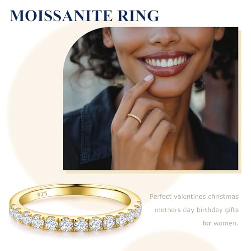 Moissanite Wedding Bands Crisss Cross/Curve/Wishbone Eternity Rings for Her - color: D. 14K Gold Moissanite