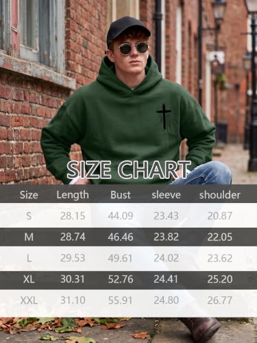 Christian Hoodies for Men Jesus Hoodies Faith Bible Verse Graphic Pullover - color: Green, size: X-Large